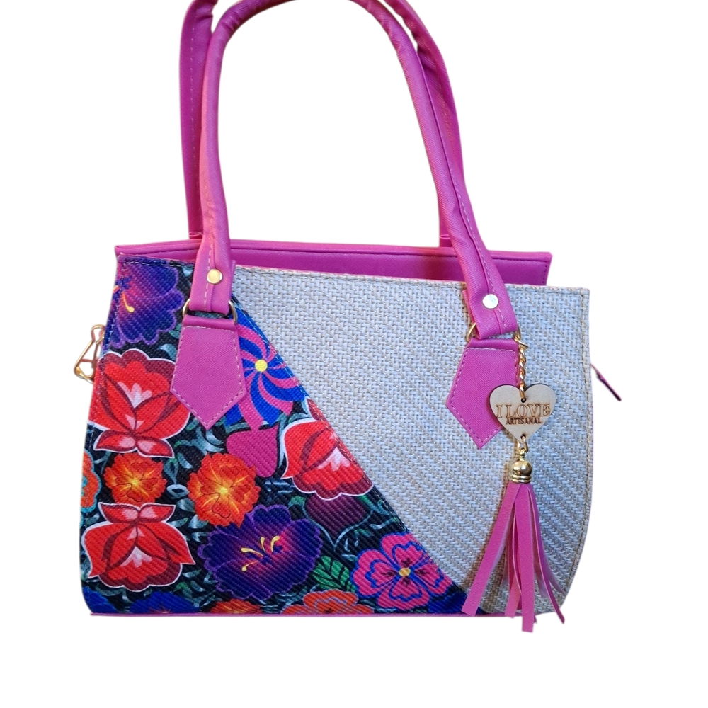 Floral Pink and White Handbag